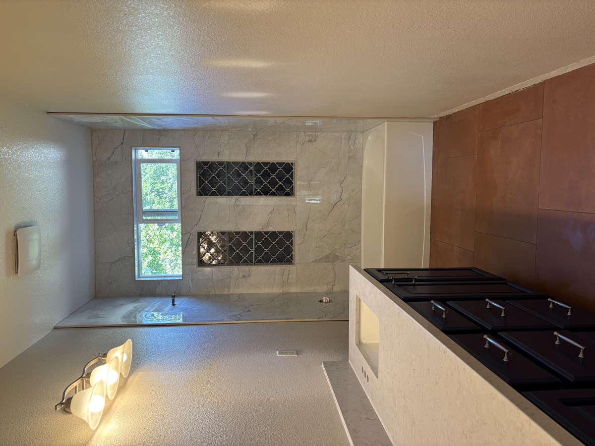 Modern bathroom tile installation Rancho Cordova